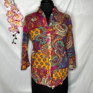 Lauren Ralph Lauren paisley button up blouse